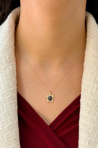 14 Ayar Altın Kaplumbağa Kolye