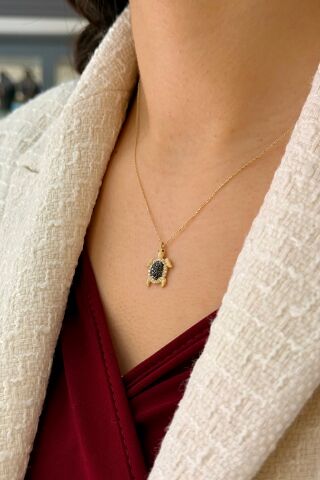 14 Ayar Altın Kaplumbağa Kolye