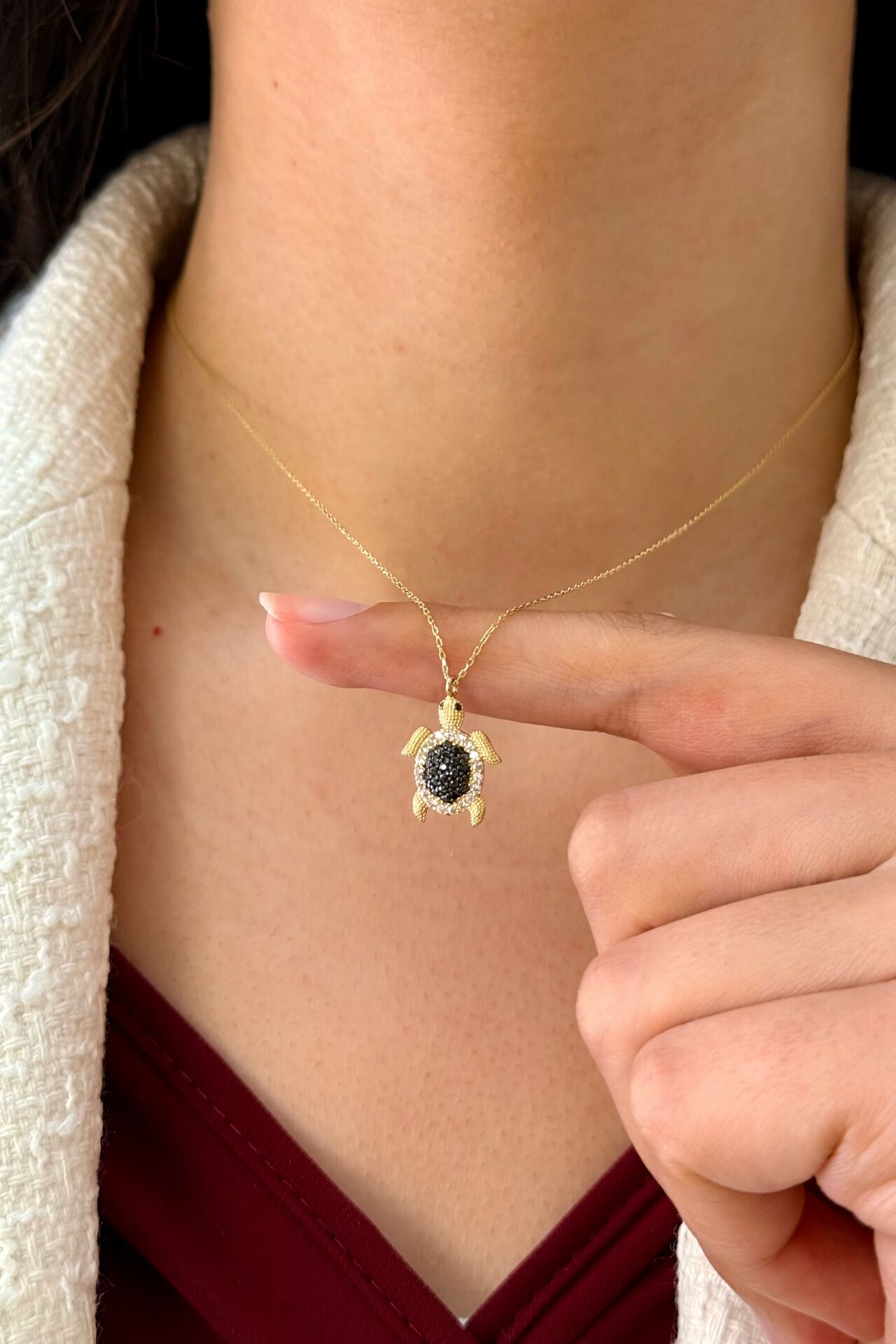 14 Ayar Altın Kaplumbağa Kolye