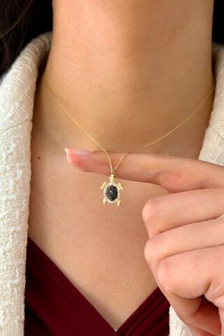 14 Ayar Altın Kaplumbağa Kolye