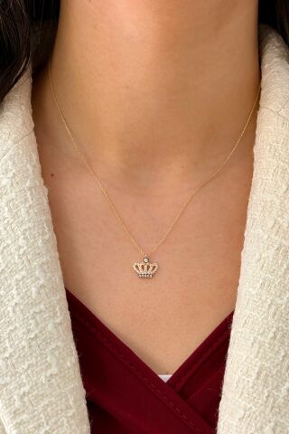 14 Ayar Altın Taç Kolye