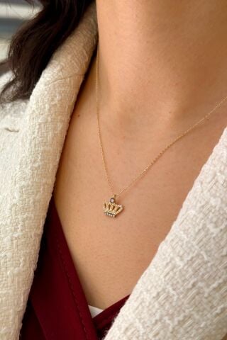 14 Ayar Altın Taç Kolye