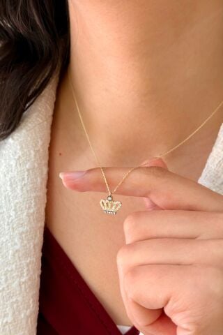 14 Ayar Altın Taç Kolye