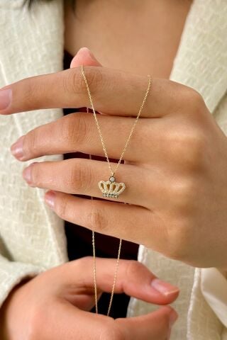 14 Ayar Altın Taç Kolye