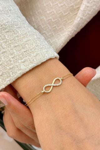 14 Ayar Altın Sonsuzluklu Bileklik