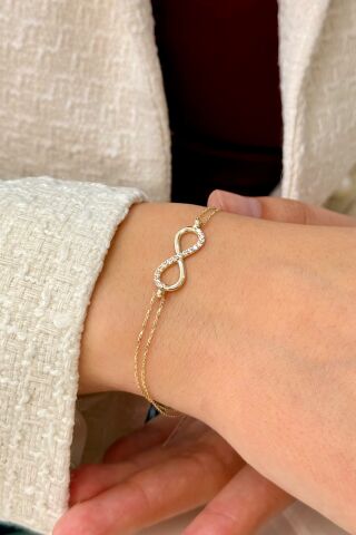 14 Ayar Altın Sonsuzluklu Bileklik