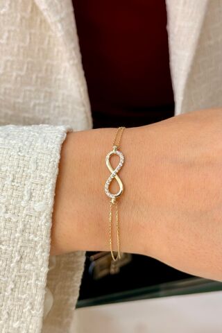 14 Ayar Altın Sonsuzluklu Bileklik