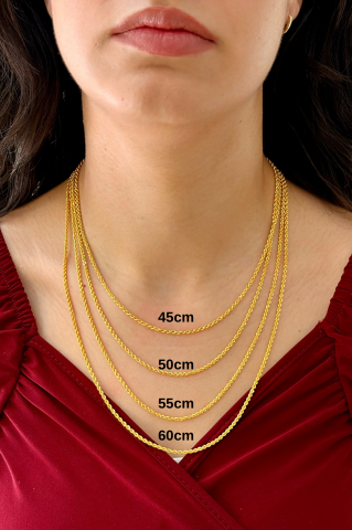 14 Ayar Altın Halat Burgu Zincir (55cm)