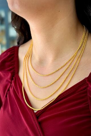 14 Ayar Altın Halat Burgu Zincir (60cm)