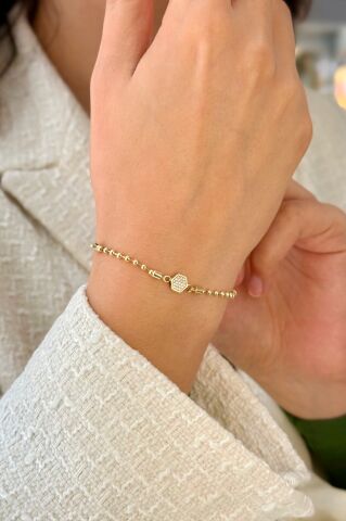 14 Ayar Altın Taşlı Bileklik