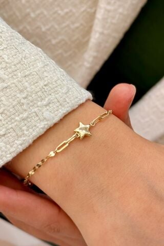 14 Ayar Altın Yıldızlı Bileklik