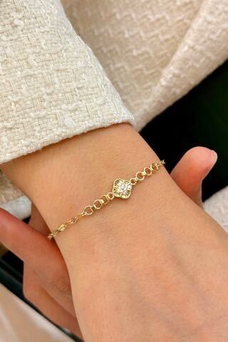 14 Ayar Altın Taşlı Bileklik