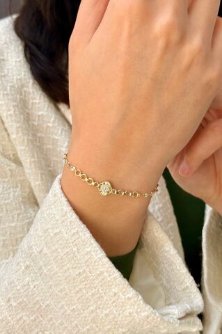 14 Ayar Altın Taşlı Bileklik