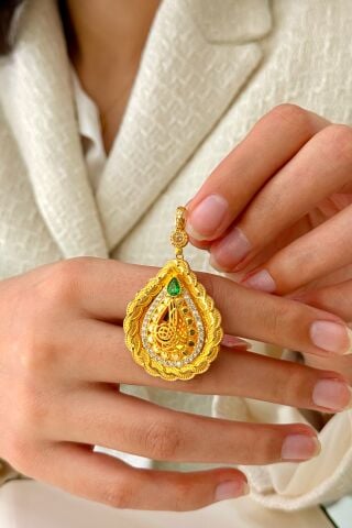 14 Ayar Altın Tuğralı Kolye Ucu