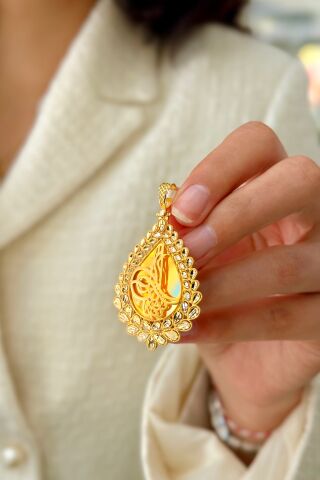 14 Ayar Altın Tuğralı Kolye Ucu