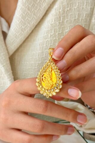 14 Ayar Altın Tuğralı Kolye Ucu