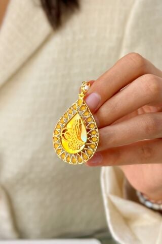 14 Ayar Altın Tuğralı Kolye Ucu
