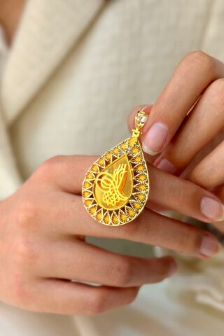 14 Ayar Altın Tuğralı Kolye Ucu