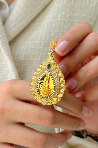 14 Ayar Altın Tuğralı Kolye Ucu