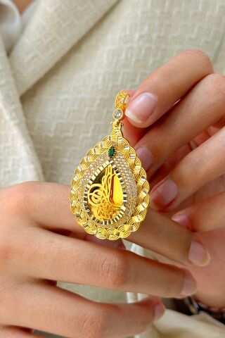 14 Ayar Altın Tuğralı Kolye Ucu