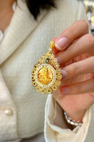 14 Ayar Altın Tuğralı Kolye Ucu