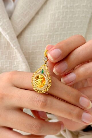 14 Ayar Altın Tuğralı Kolye Ucu