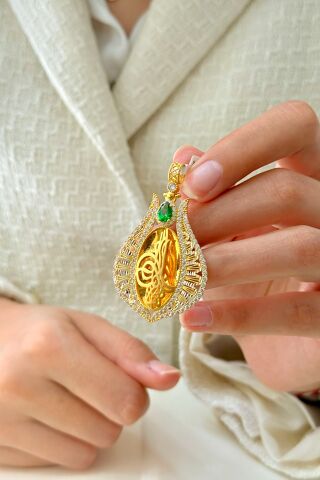 14 Ayar Altın Tuğralı Kolye Ucu