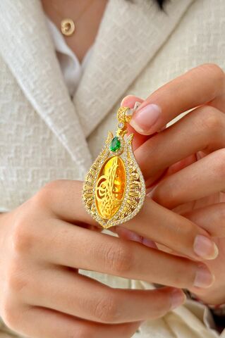 14 Ayar Altın Tuğralı Kolye Ucu