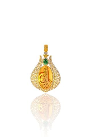 14 Ayar Altın Tuğralı Kolye Ucu