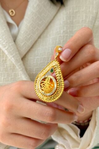 14 Ayar Altın Tuğralı Kolye Ucu