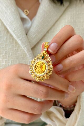 14 Ayar Altın Tuğralı Kolye Ucu