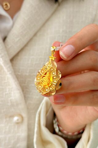 14 Ayar Altın Tuğralı Füzyon Kolye Ucu