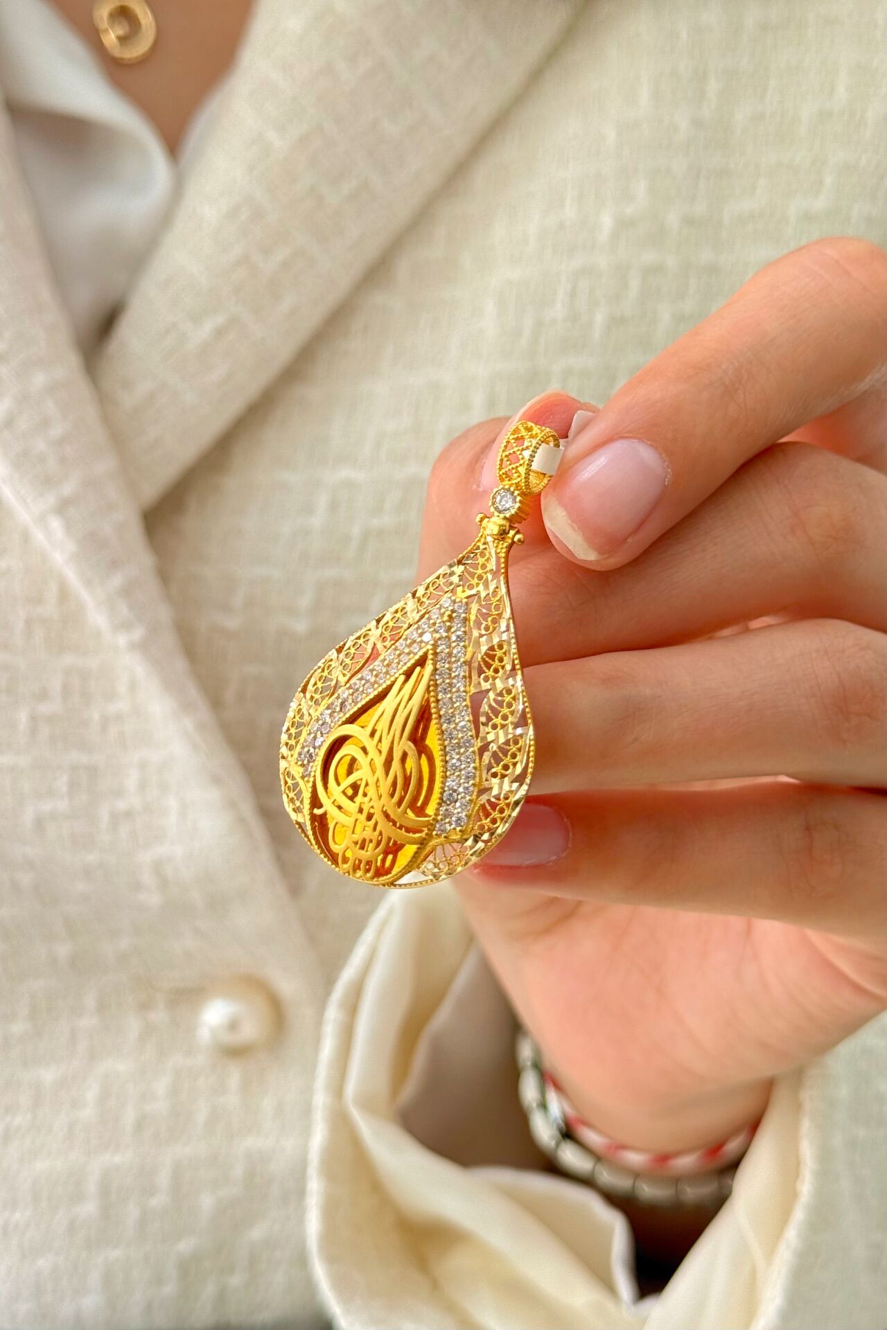 14 Ayar Altın Tuğralı Kolye Ucu