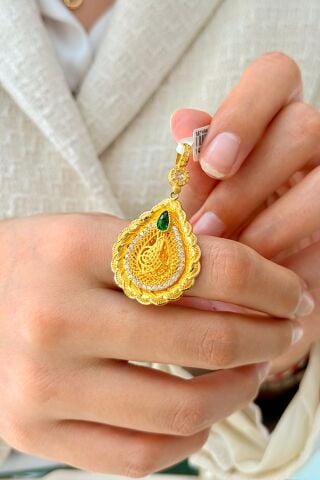 14 Ayar Altın Tuğralı Kolye Ucu