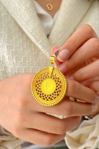 Çeyrek Altınlı Kolye Ucu