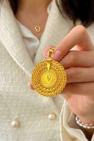 Çeyrek Altınlı Kolye Ucu