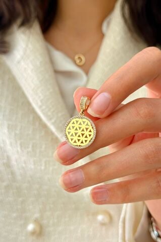 14 Ayar Altın Yaşam Çiçeği Kolye Ucu