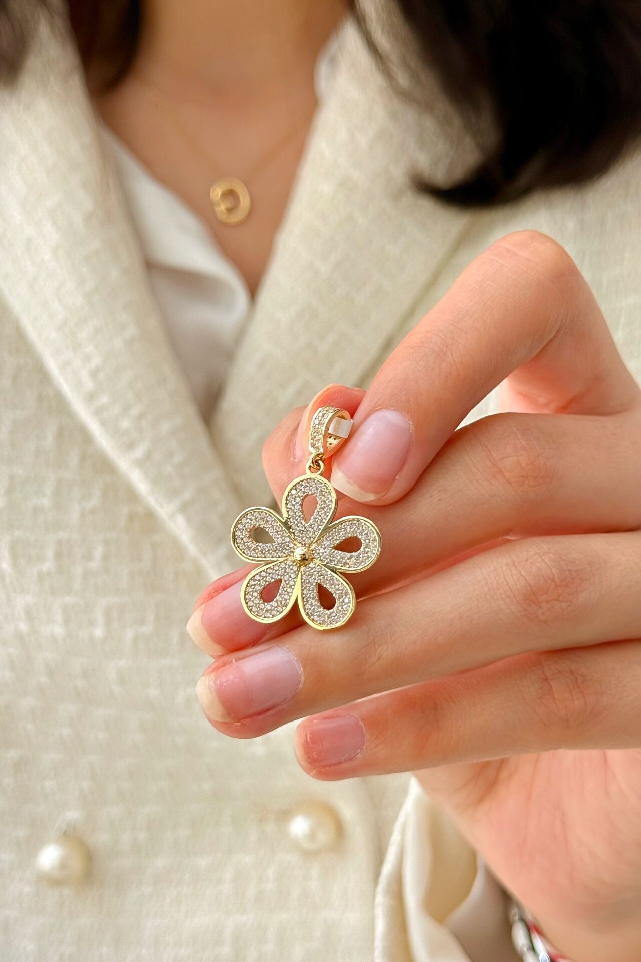 14 Ayar Altın Papatya Kolye Ucu