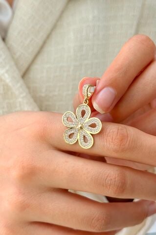 14 Ayar Altın Papatya Kolye Ucu