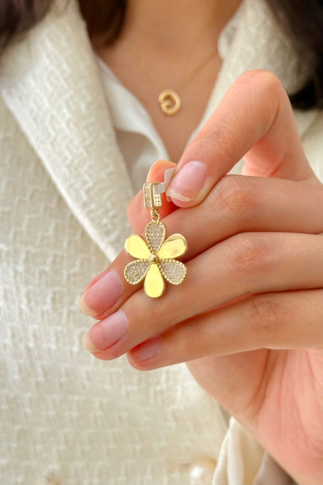 14 Ayar Altın Papatya Kolye Ucu