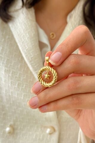 14 Ayar Altın Sallantılı Yıldız Kolye Ucu