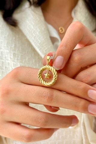 14 Ayar Altın Sallantılı Yıldız Kolye Ucu