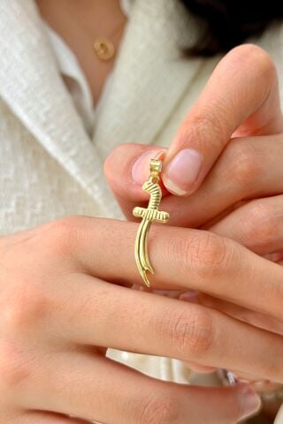 14 Ayar Altın Zülfikar Kılıç Kolye Ucu