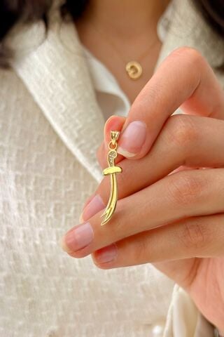 14 Ayar Altın Zülfikar Kılıç Kolye Ucu