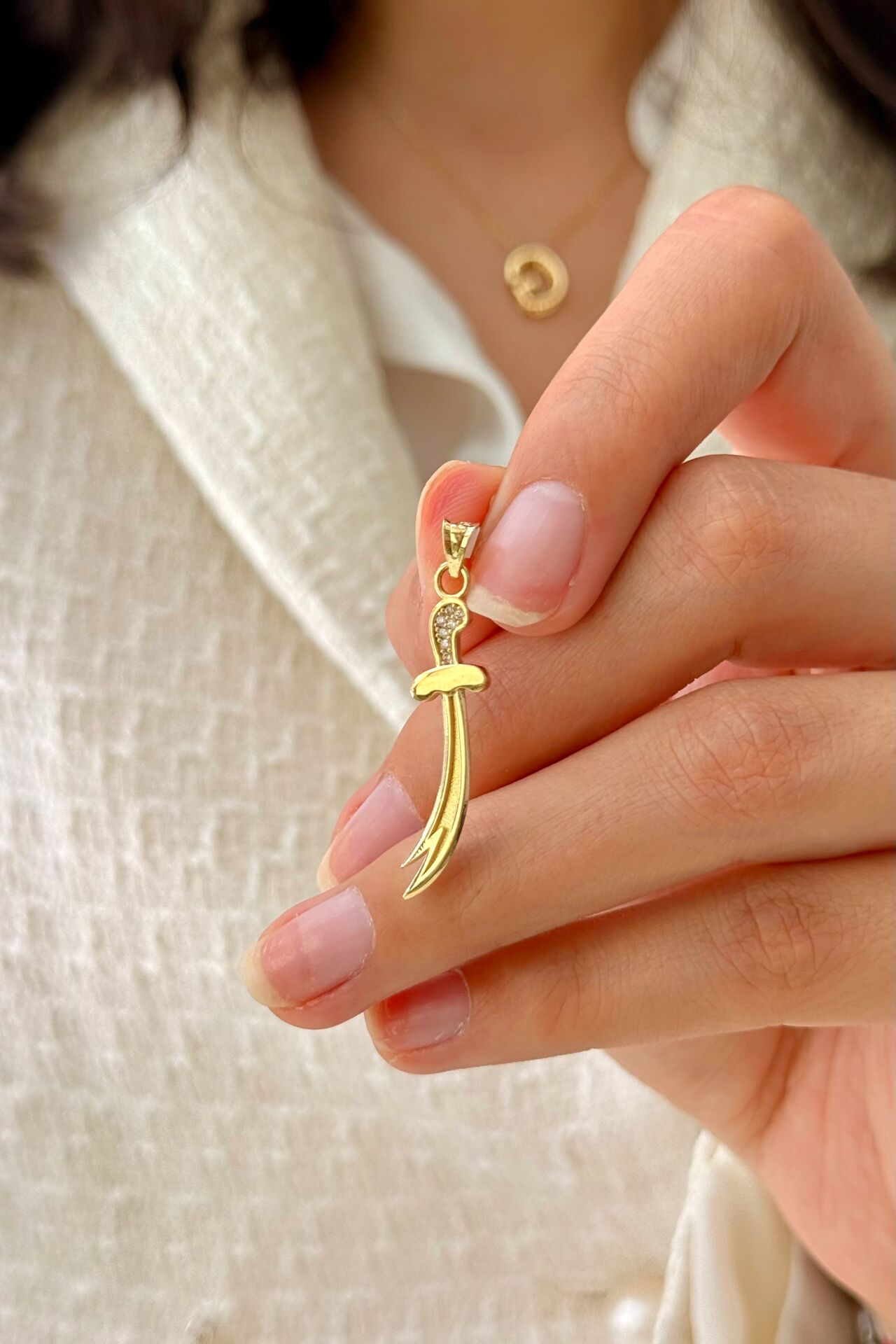 14 Ayar Altın Zülfikar Kılıç Kolye Ucu