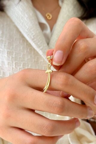 14 Ayar Altın Zülfikar Kılıç Kolye Ucu