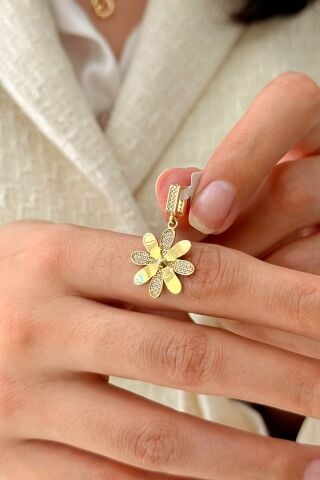 14 Ayar Altın Papatya Kolye Ucu