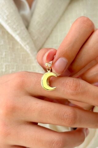 14 Ayar Altın Hilal Ay Kolye Ucu