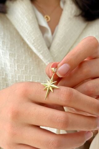 14 Ayar Altın Kuzey Yıldızı Kolye Ucu