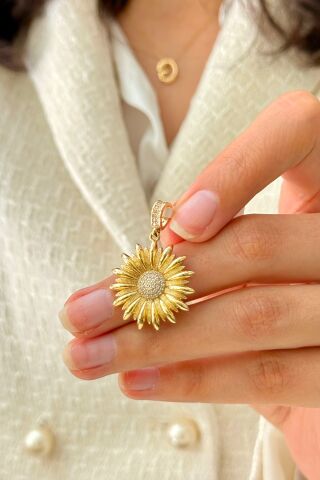 14 Ayar Altın Papatya Kolye Ucu